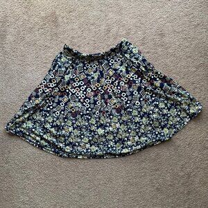 LuLaRoe Skirt Womens Large Colorful Pull On Polyester Geometric Pockets Light